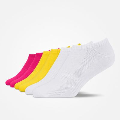 Sneaker Socken - Socken - Mix (Himbeere/Gelb/Weiß)