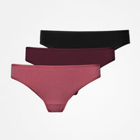 Brazilian Slips - Unterhosen - Mix (Mauve/Weinrot/Schwarz)