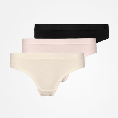 Brazilian Slips mit Gummibund - Unterhosen - Mix (Hellbeige/Rose/Schwarz)