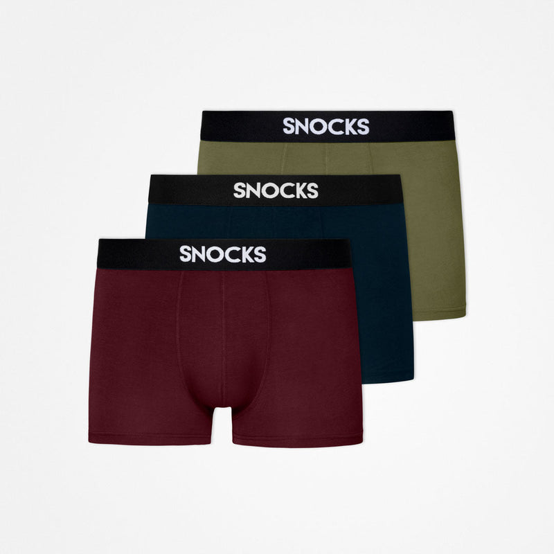 Modal Boxershorts - Unterhosen - Mix (Rot/Olive/Blau)