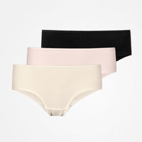 Hipster Panties - Unterhosen - Mix (Hellbeige/Rose/Schwarz)