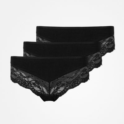 Hipster Panties mit Spitze - Unterhosen - Schwarz