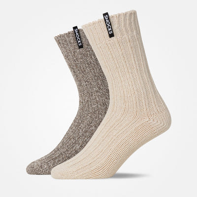 Norweger Socken - Socken - Mix (Offwhite/Braun)