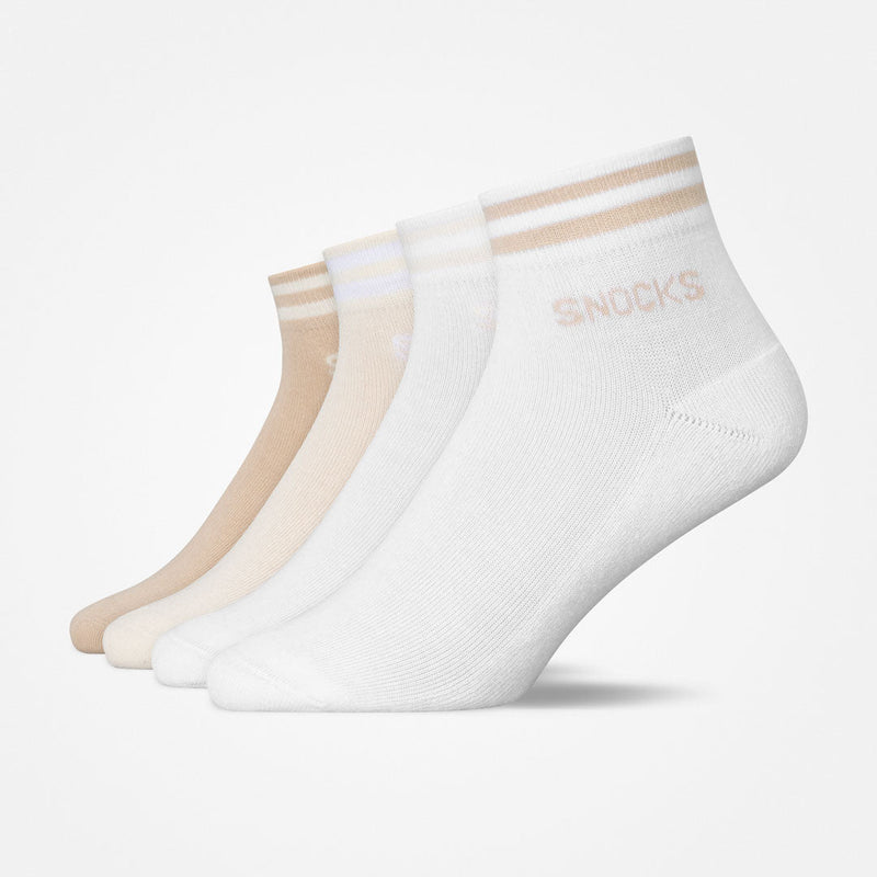 Retro Sneaker Socken mit Streifen - Socken - Mix (Hellbraun/Creme/Weiß)