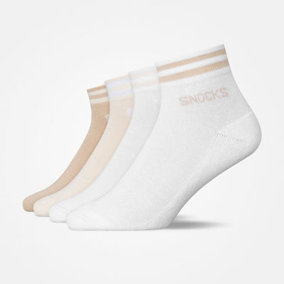 Retro Sneaker Socken mit Streifen - Socken - Mix (Hellbraun/Creme/Weiß)