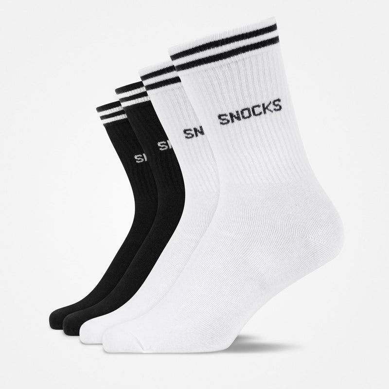 Hohe Sportsocken mit Streifen - Socken - Schwarz-Weiß