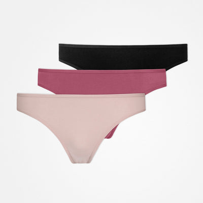 Tangas - Unterhosen - Mix (Apricot/Mauve/Schwarz)