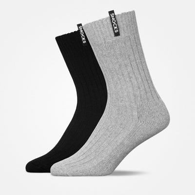 Wollsocken - Socken - Mix (Schwarz/Hellgrau)