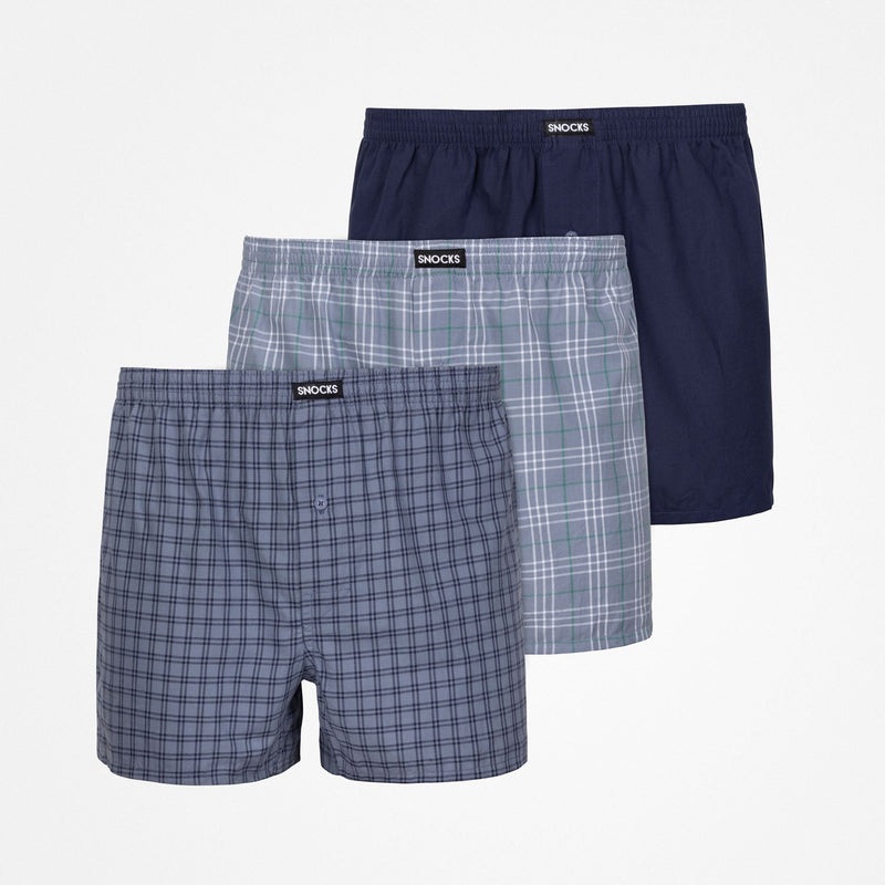 American Boxershorts - Unterhosen - Mix (Blaue Muster)